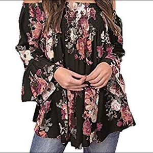 Off the shoulder rose shirt